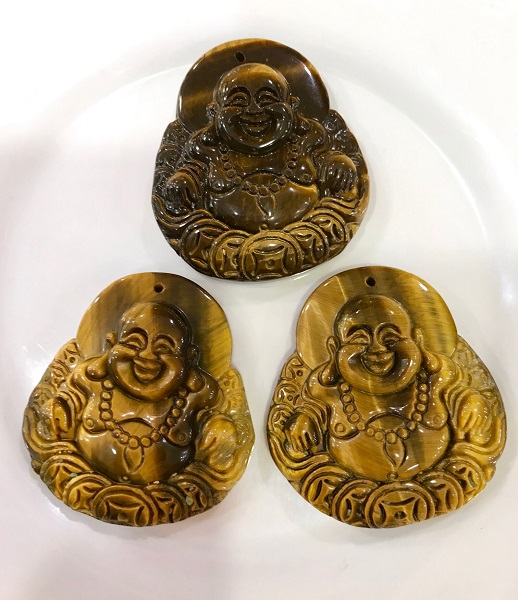 Mặt Dây Chuyền Phật Di Lặc Đá Thạch Anh Mắt Hổ Vàng - PMH680