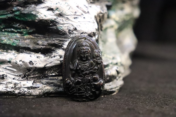 Phật Bản Mệnh (Tuổi Thìn, Tuổi Tỵ) - Phổ Hiền Bồ Tát Đá Núi Lửa Obsidian Đen - PHOD200
