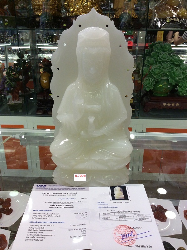 Tượng Phật Bà Quan Âm Bạch Ngọc 3.0Kg - 168216