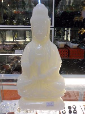 Tượng Phật Bà Quan Âm Bạch Ngọc - 117356 - 2.78 Kg